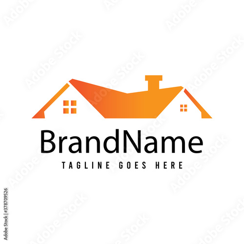 Home house roof top real estate logo vector template.