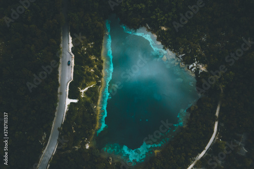 Lake Cornino, Friuli Venezia Giulia region, Italy. Beautiful emerald water in the Cornino regional nature reserve