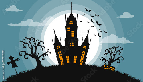 vector illustration of silhouette halloween