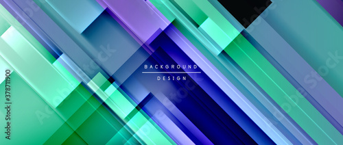 Dynamic lines on fluid color gradient. Trendy geometric abstract background for your text, logo or graphics