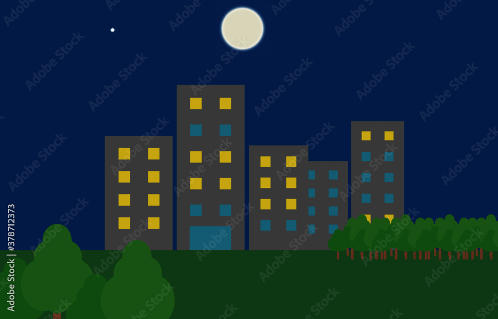 city, skyline, building, town, night, cityscape, illustration, sky, urban, buildings, architecture, silhouette, landscape, street, abstract, cartoon, vector, moon, house, skyscraper, sunset, sun, hous