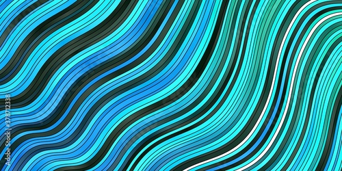 Dark BLUE vector background with wry lines. Colorful illustration with curved lines. Pattern for commercials, ads.