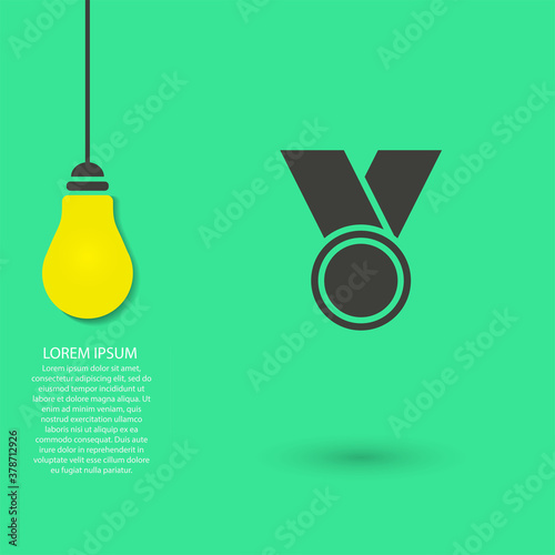 Medal vector icon , lorem ipsum Flat design