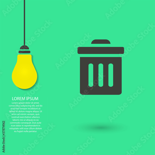 Trash vector icon , lorem ipsum Flat design
