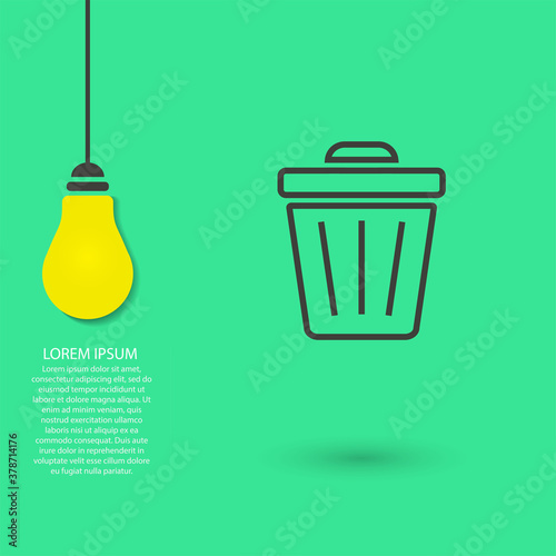 Trash vector icon , lorem ipsum Flat design