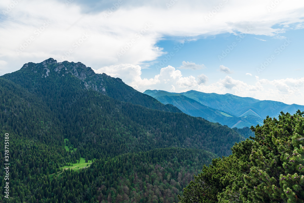 View from Maly Rozsutec hill in Mala Fatra mountains in Slovakia