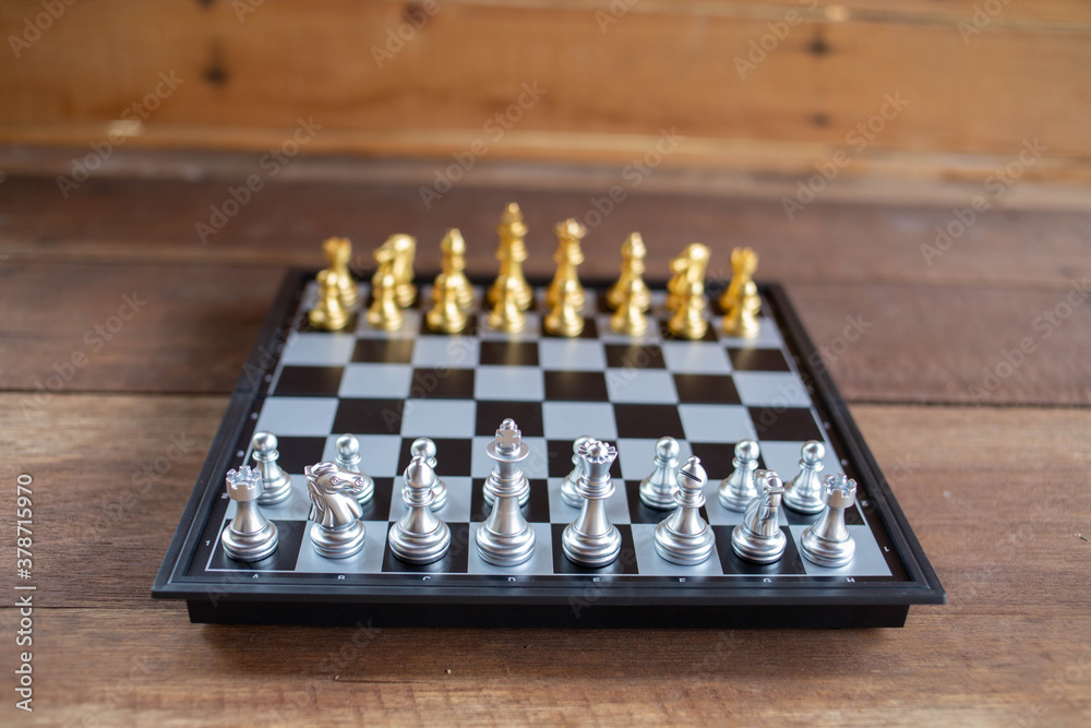 Chess is placed on the board to be used for thoughtful planning competitions. Chess is placed on the board to be used for thoughtful planning competitions.