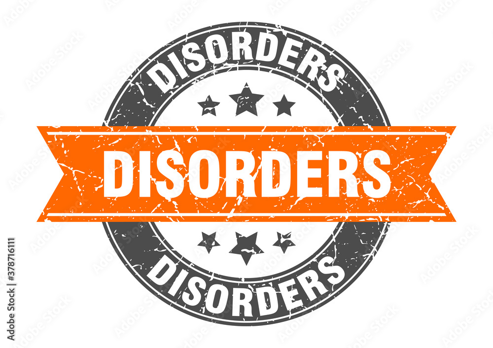 Fototapeta premium disorders round stamp with ribbon. label sign