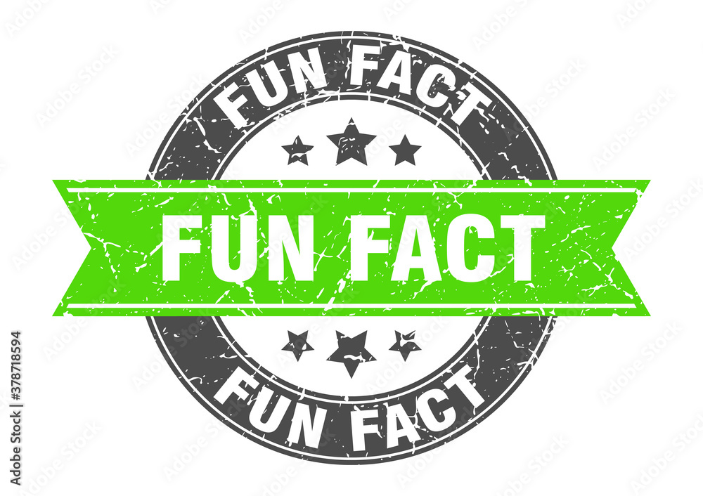 Fototapeta premium fun fact round stamp with ribbon. label sign