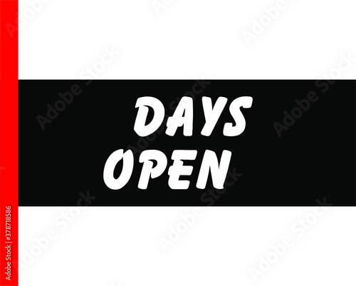 BLACK VECTOR BANNER days open