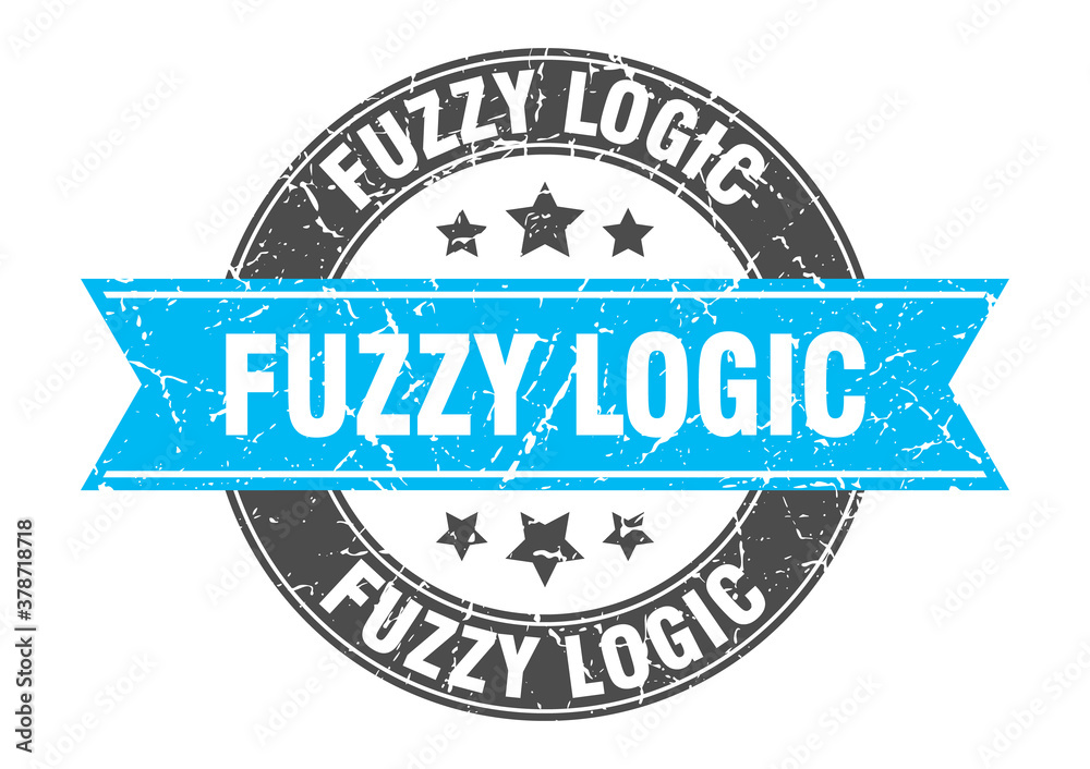 fuzzy logic round stamp with ribbon. label sign fuzzy logic round stamp with ribbon. label sign