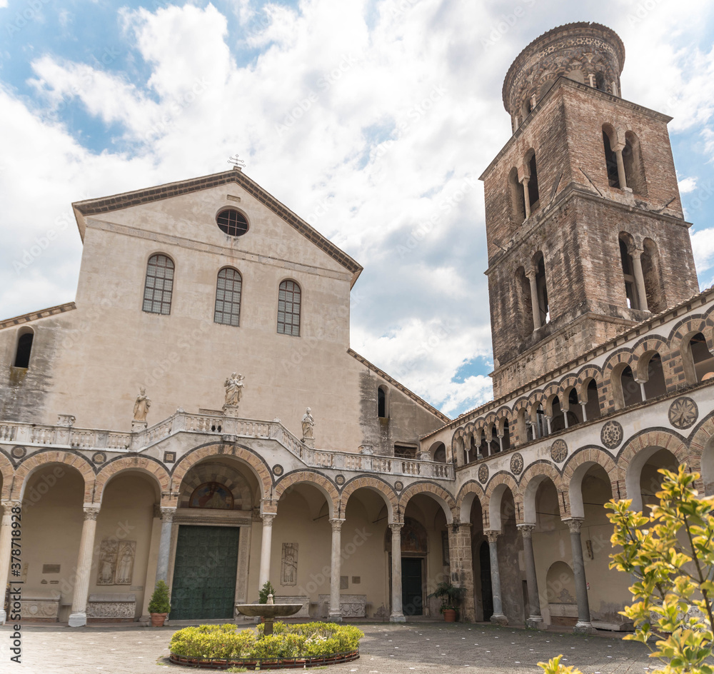 Salerno, Campania, Italy: exterior of the historic cathedral (Duomo)