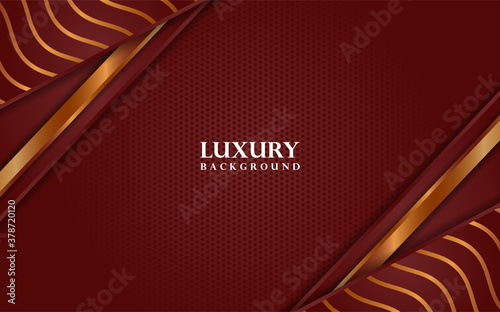 Luxury red background combine with golden lines