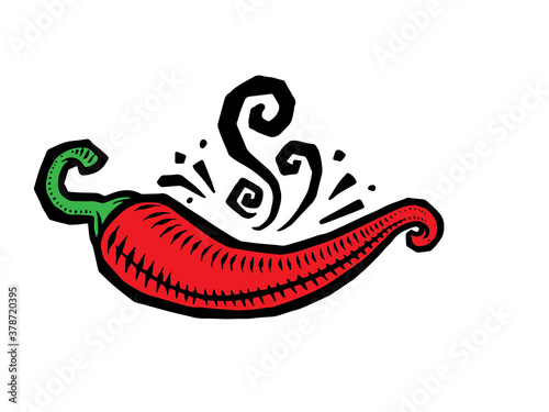 Hot chili spicy cuisine logo