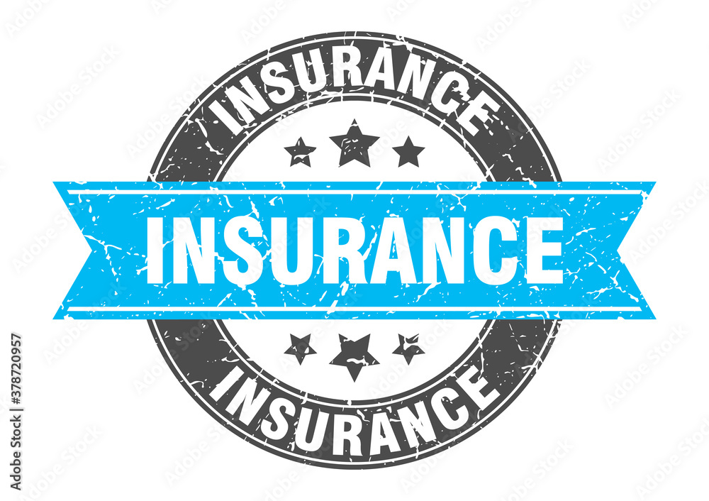 Fototapeta premium insurance round stamp with ribbon. label sign