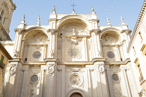 Facade of the Granada cathedral, Spain