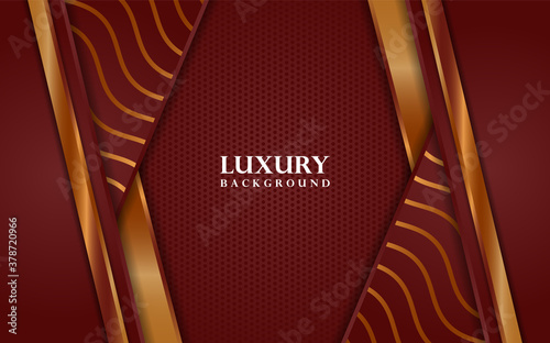 Luxury red background combine with golden lines