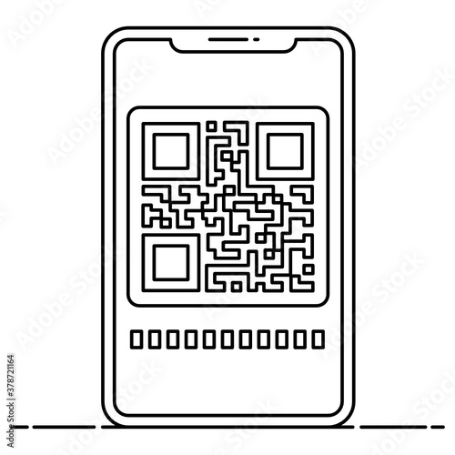  QR scanner code, price code icon, flat vector design. 