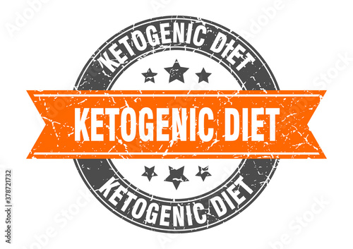 ketogenic diet round stamp with ribbon. label sign