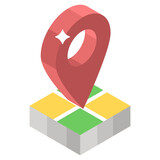 
Map location marker in isometric vector 

