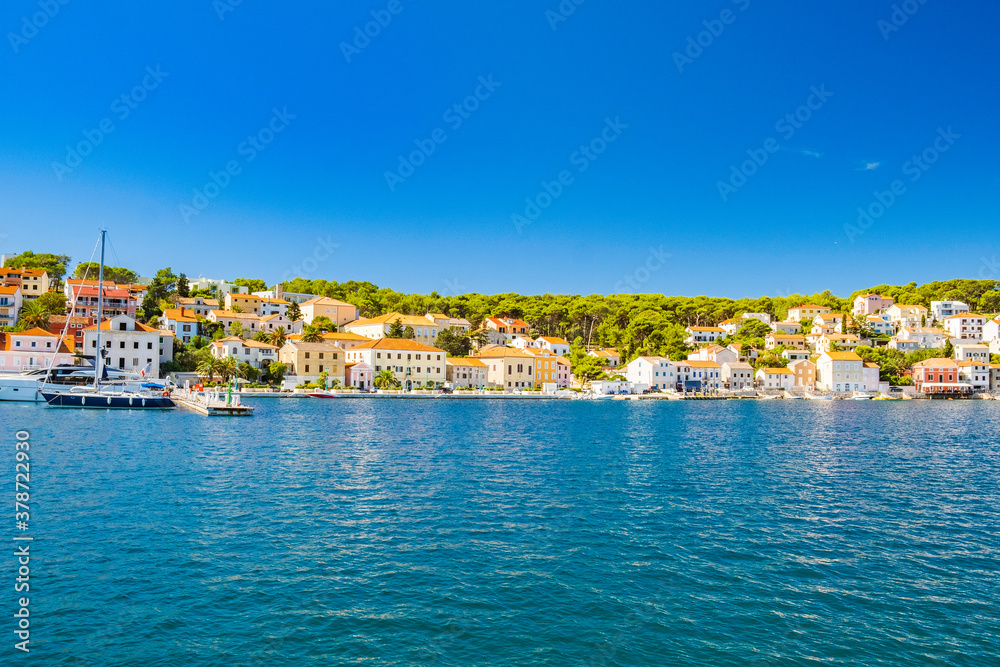 Town of Mali Losinj on the island of Losinj, touristic destination on Adriatic coast in Croatia
