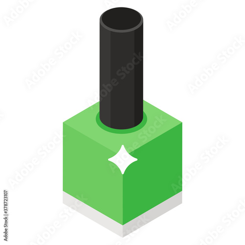 
Isometric design of nail polish icon.
