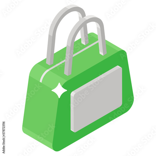 
Isometric vector design, handbag icon, purse
