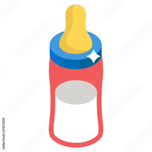 
Isometric vector design of baby feeder
