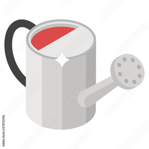 
Gardening tool, watering can icon isometric design 
