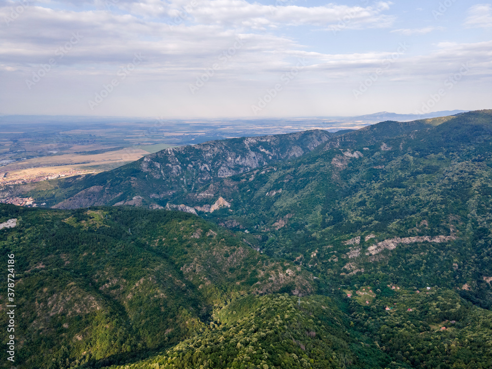 Aerial view of Rhodopes near Asenovgrad, Bulgaria