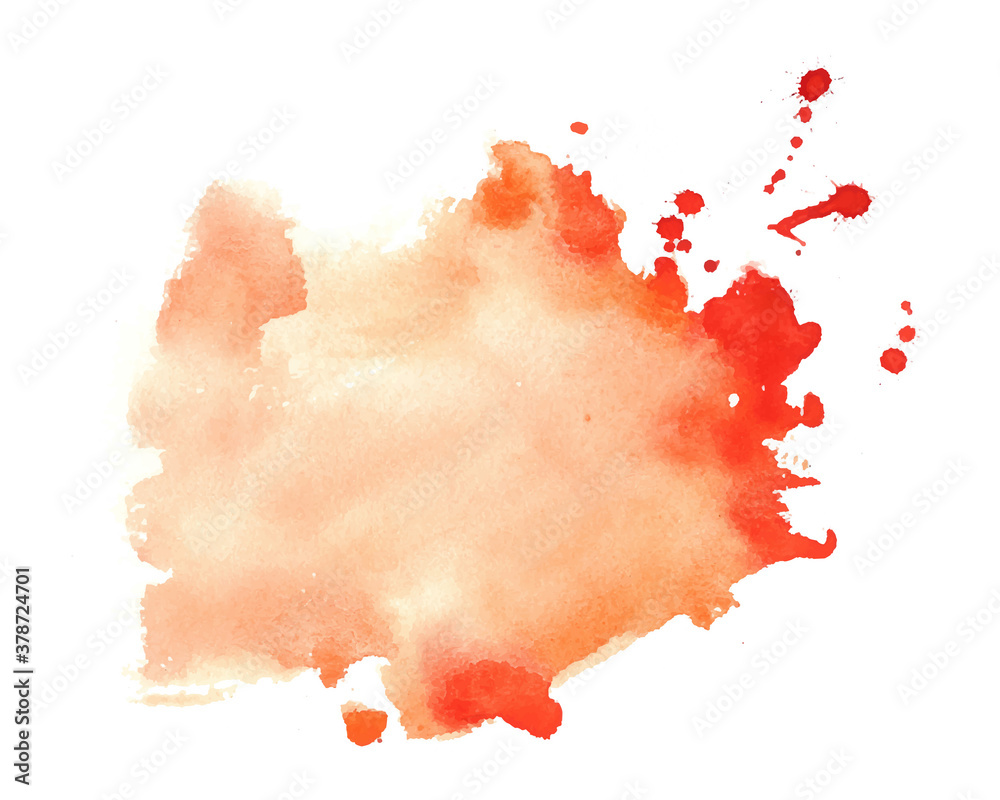 orange watercolor splatter stain texture background design
