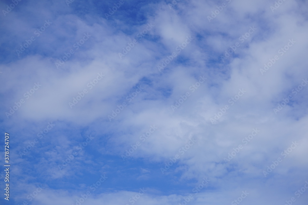 blue sky with floating clouds for background