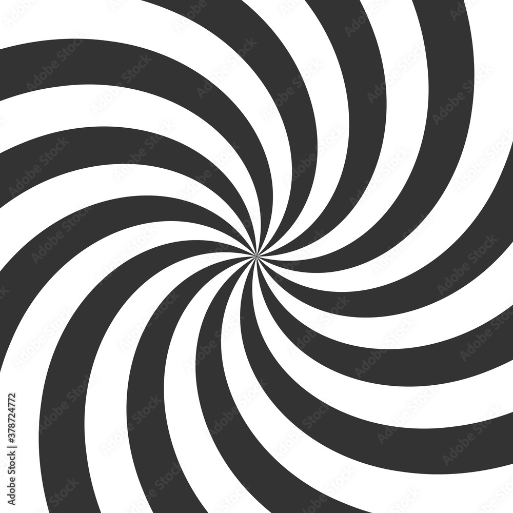 Psychedelic spiral. Black and white hypnotic swirl background. Geometric  illusion and rotating stripes round. Circle delusion abstraction. Optical  hypnotic spin vector illustration Stock Vector | Adobe Stock