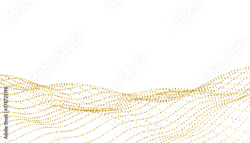 lovely white and golden sparkle wave background design photo