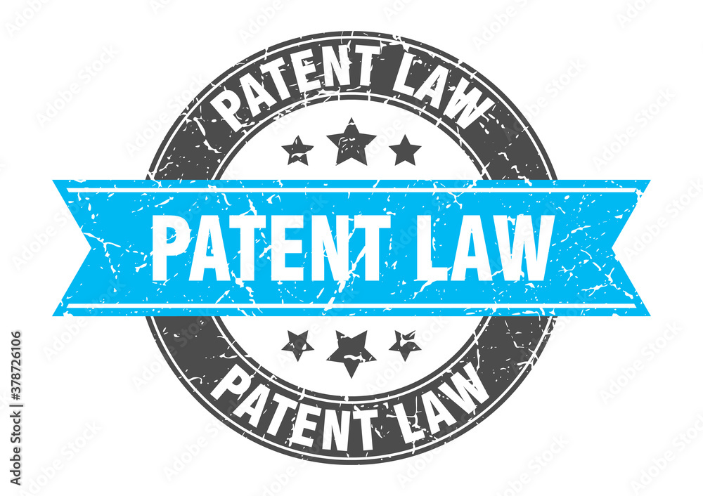 patent law round stamp with ribbon. label sign patent law round stamp with ribbon. label sign