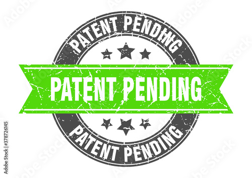 patent pending round stamp with ribbon. label sign