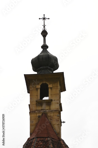 Fotografering Churc tower  image in Cluj, Romania. 2017