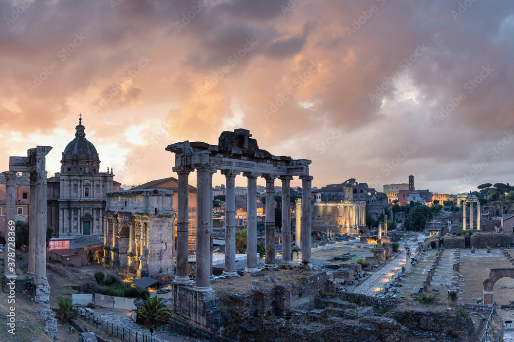 Roman Forum at sunrise, Rome, Italy