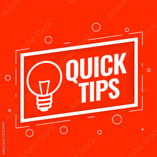 quick tips background for helpful tricks and hints