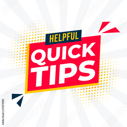 helpful quick tips background for support and hint