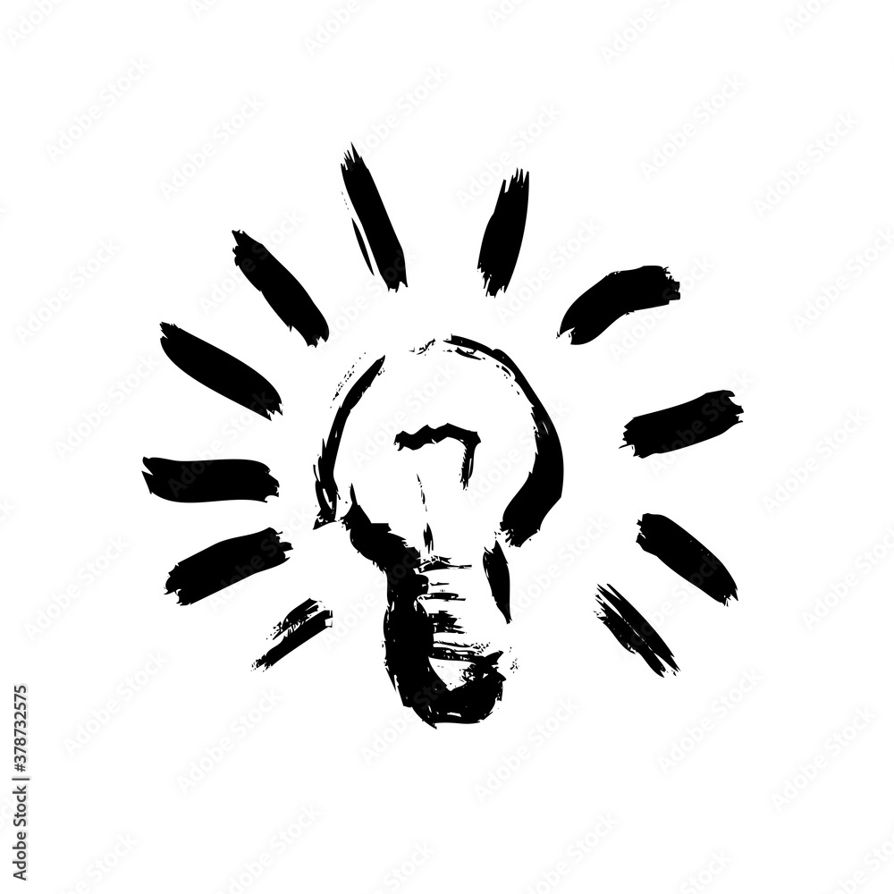 Light bulb icon on white background. Light bulb icon on white background.