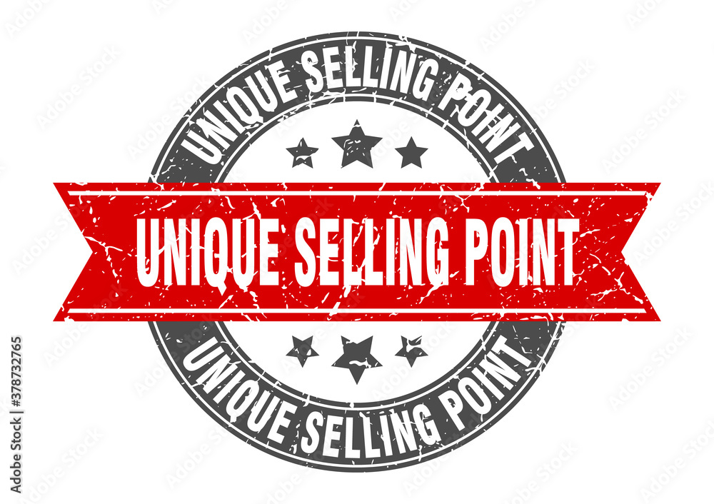 unique selling point round stamp with ribbon. label sign unique selling point round stamp with ribbon. label sign