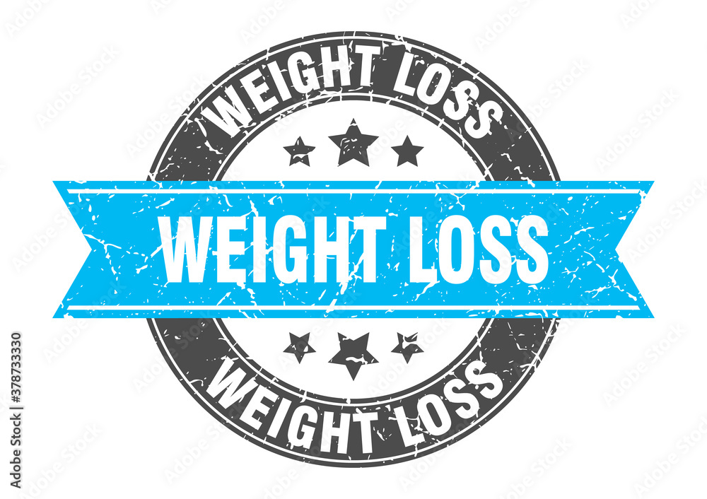 weight loss round stamp with ribbon. label sign weight loss round stamp with ribbon. label sign