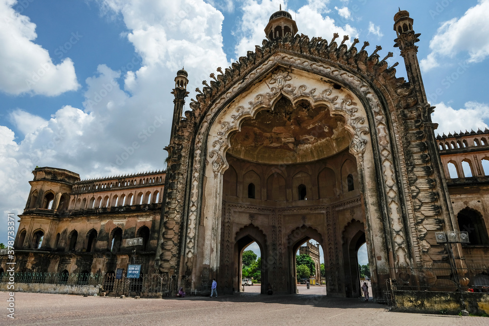 Lucknow, India - September 2020: The Rumi Darwaza is an imposing gateway which was built under the patronage of Nawab Asaf-Ud-Daula in 1784 in Lucknow on September 6, 2020 in Uttar Pradesh, India.