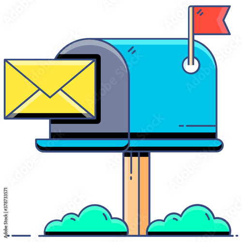 
Mailbox flat icon, vintage communication
