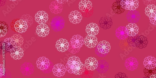 Light pink vector natural artwork with flowers.