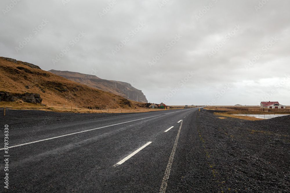 Road to Vík í Mýrdal in Iceland