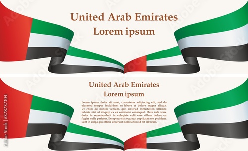 Flag of the United Arab Emirates, United Arab Emirates. Template for award design, an official document with the flag of the United Arab Emirates. Bright, colorful vector illustration