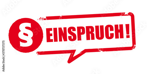Stempel EINSPRUCH - Vektor Illustration mit Text und Paragrafen Symbol photo