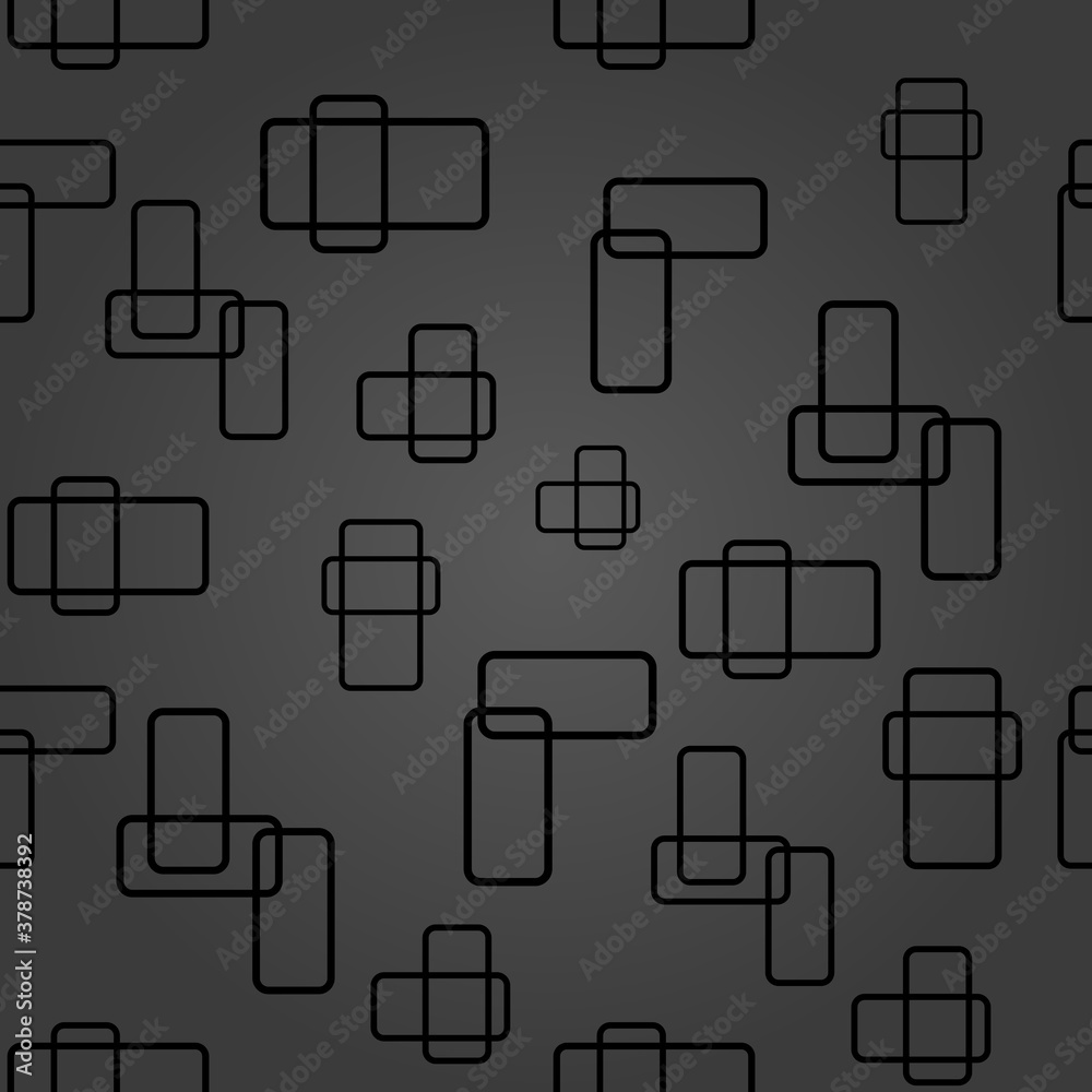 Seamless background for your designs. Modern vector dark ornament. Geometric abstract dark pattern